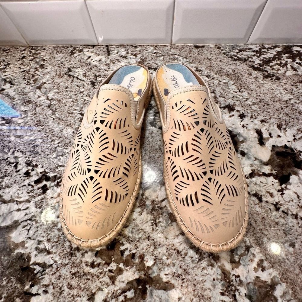 Olukai Kaula Olu lli Palm Leaf Cut Out Espadrille Slip On Flats - Picture 12 of 12